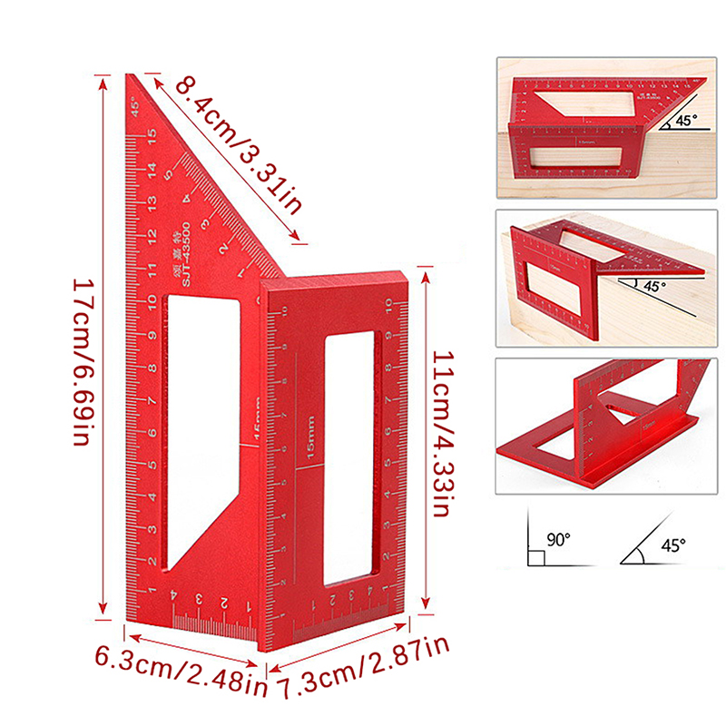 Woodworking Classes - Multifunctional Angle Ruler 45 90 Degree