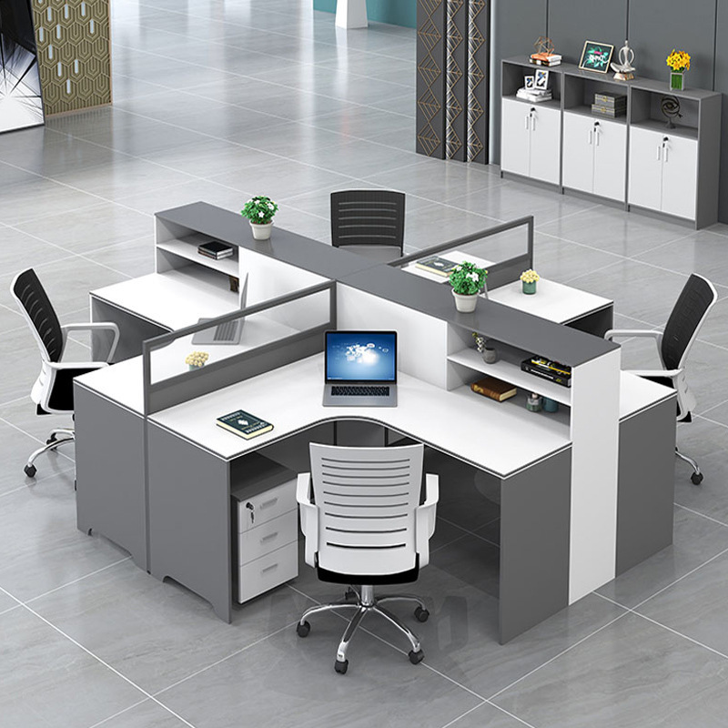 Woodworking Desk Chair - Modern Simple 4/6 Staff Desk Table
