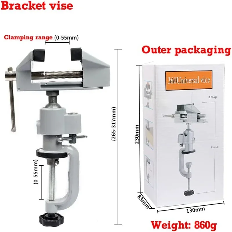 Woodworking Vise For Workbench - Multifunctional Aluminum Alloy Rotary Bench Vise