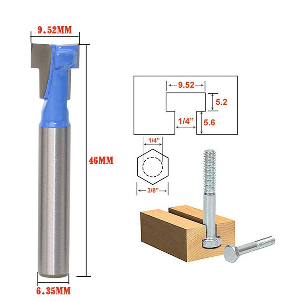 Router Bits For Woodworking - A11I 1/4 inch Shank T-Slot Cutter