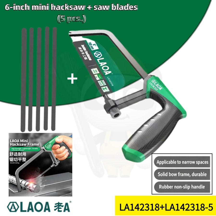 Woodworking Hand Saw - LAOA 6Inch Mini Hand Hacksaw With