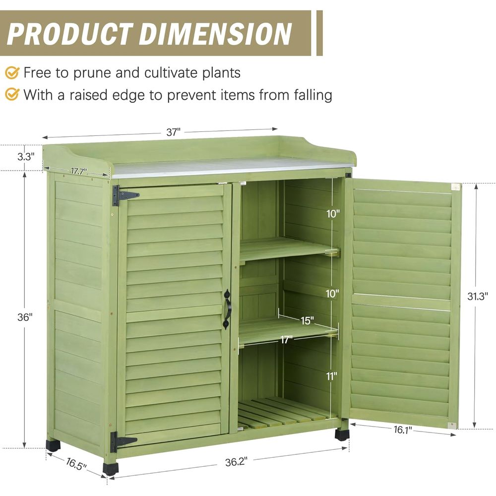 Outdoor Potting Bench with Met - Woodworking Or Woodworking review and price