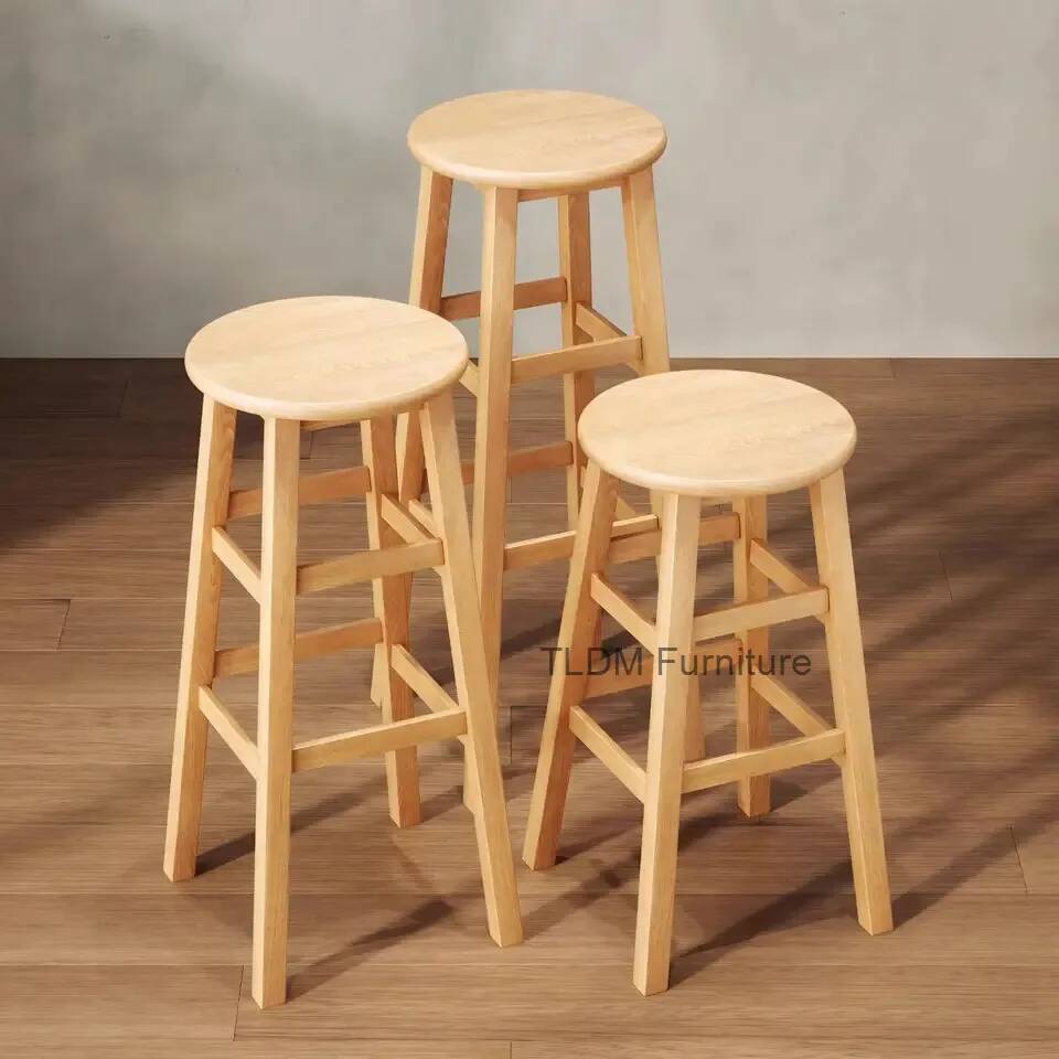 Simple Bar Stool Solid Wood St - Woodworking Desk Chair review and price