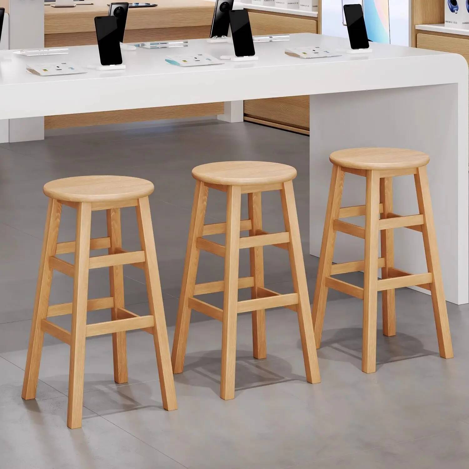 Simple Bar Stool Solid Wood St - Woodworking Desk Chair review and price